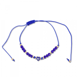 Trendy Anklets / Ankle bracelets mixed beads Dark Blue-Gold