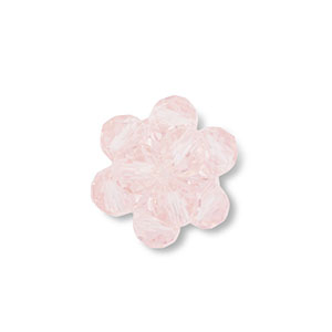 Top Faceted charms flower Transparent Light Pink