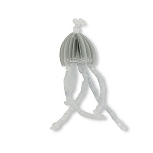 Glass seed beads charms jellyfish Grey-Light Grey-Transparent