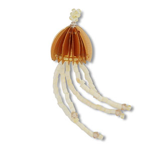 Glass seed beads charms jellyfish Brown-Nude-Transparent Brown