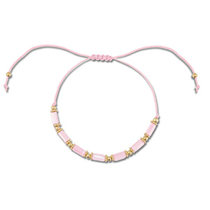 Trendy Anklets / Ankle bracelets mixed beads Light Pink-Gold