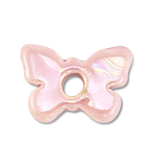 DQ greek ceramic beads butterfly Light Pink
