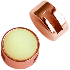 DQ European metal sliders Cuoio with setting for 12mm cabochon Rose Gold