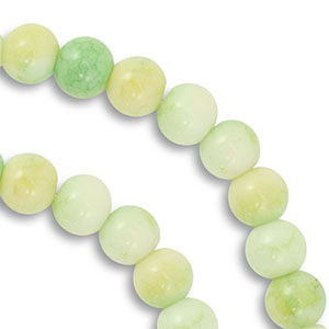 8 mm glass beads Light Green-Light Yellow
