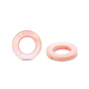 Shell beads 15mm round Pink