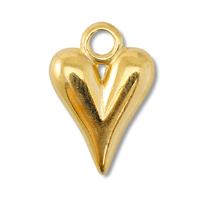 DQ European metal charms heart Gold (Nickelfree)