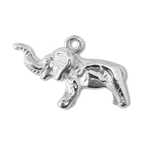DQ European metal charms elephant Antique Silver (Nickelfree)