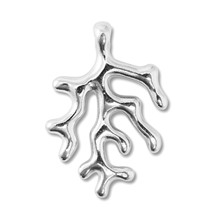 DQ European metal charms coral Antique Silver (Nickelfree)