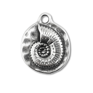 DQ European metal charms shell Antique Silver (Nickelfree)
