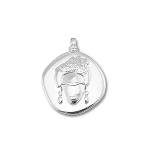 DQ European metal charms Frida Kahlo Antique Silver (Nickelfree)