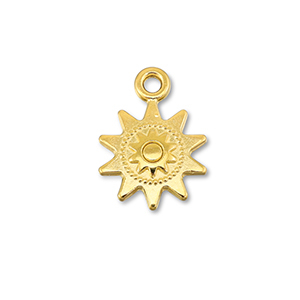DQ European metal charms sun Gold (Nickelfree)
