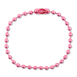 Colourful jewellery findings ball chain with clasp Shiny Pink