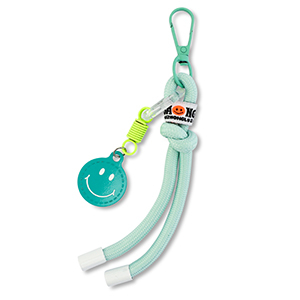 Keychain smiley with rope Mint-Neon Yellow-White
