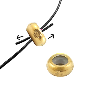 Stainless steel findings smart stopper bead with motif 8mm Gold