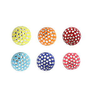 6 mm acrylic beads with rhinestone-look Multicolour-Silver