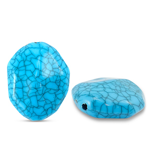 Acrylic beads hexagon Blue