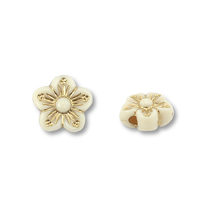 Acrylic beads flower Off White-Gold