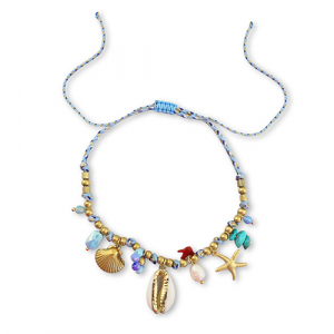 Stainless steel bracelets with charms sealife Gold-Multicolour