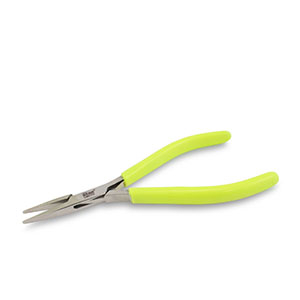 Beadsmith flat nose pliers with spring Neon Yellow-Silver