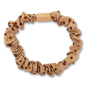 Scrunchie hair tie dots Brown