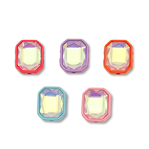 Metal beads enamel rectangle Multicolour