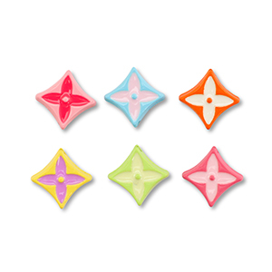 Metal beads enamel rhombus Multicolour