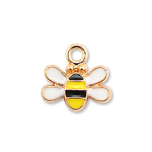 Metal charms enamel bee Gold-Yellow-Black