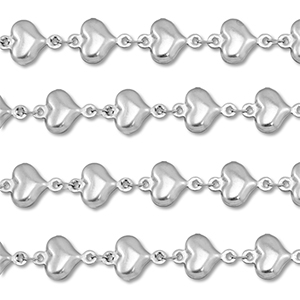 Stainless steel findings belcher chain heart Silver