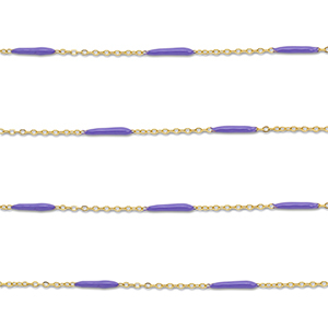 Stainless steel findings belcher chain with rod Gold-Purple