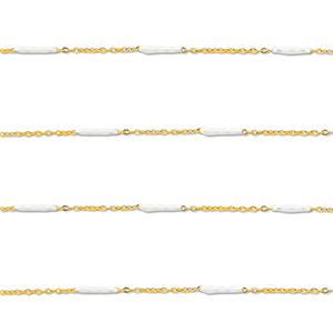 Stainless steel findings belcher chain with rod Gold-White