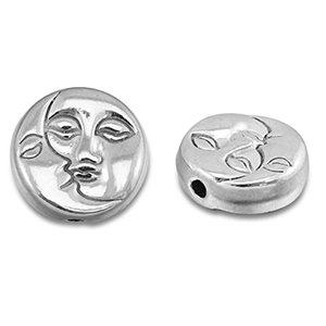Stainless steel beads moon & sun Silver