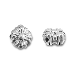 Stainless steel beads flower Silver