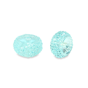 Resin beads rondelle 12mm Light Blue
