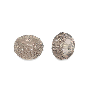Resin beads rondelle 10mm Grey