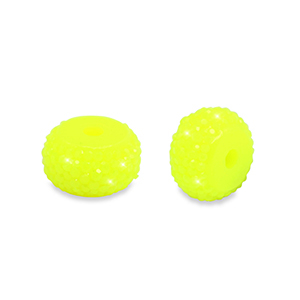 Resin beads rondelle 8mm Neon Yellow
