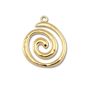 Stainless steel charms spiral Gold