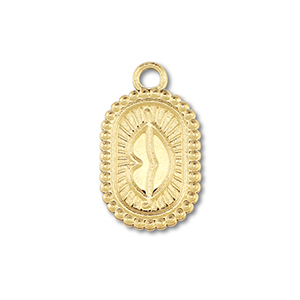 Stainless steel charms oval with kiss Gold