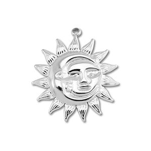 Stainless steel charms moon & sun Silver