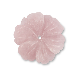 Natural stone beads Rose Quartz flower Light Pink