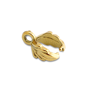 Stainless steel findings pinch bail leaf Gold
