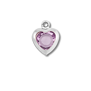 Stainless steel charms heart Silver-Light Pink