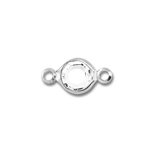 Stainless steel findings connector round Silver-Transparent