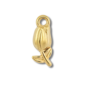 Stainless steel charms tulip Gold