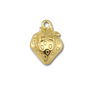 Stainless steel charms strawberry Gold