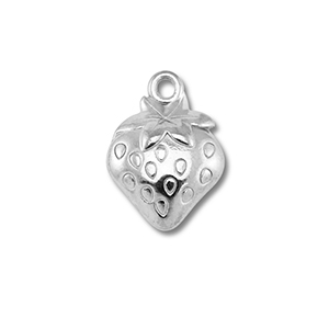 Stainless steel charms strawberry Silver