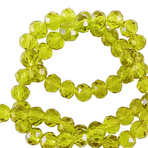 Top faceted beads 3x2mm disc Dark Lime Green