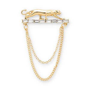 Brooches leopard Gold-Transparent
