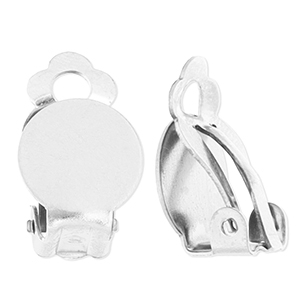 Stainless steel findings clip-on earrings Silver