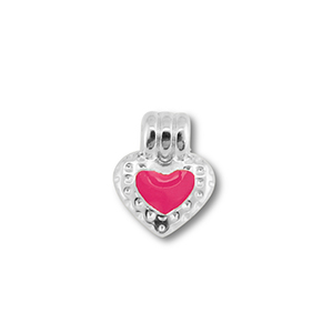 DQ European metal charms heart Antique Silver (Nickelfree)-Magenta