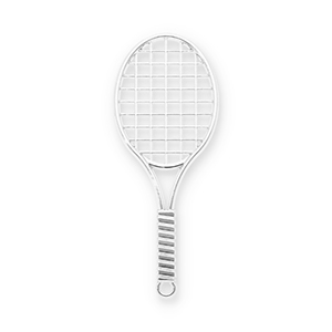 Statement charms tennisracket Silver